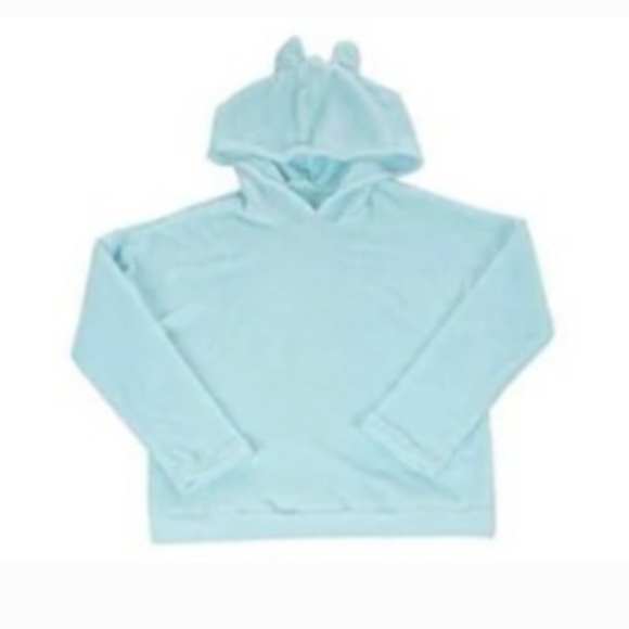 Blue Fuzzy Hoodie With Ears On Hood - Picture 2 of 2